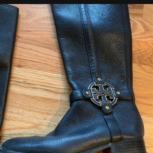 Tory Burch logo Riding Boots - Picture 6 of 11